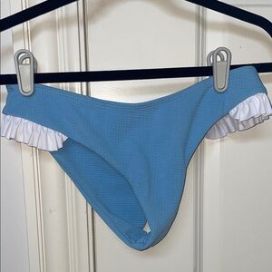 Blue Bikini Bottom and top with Ruffle Trim